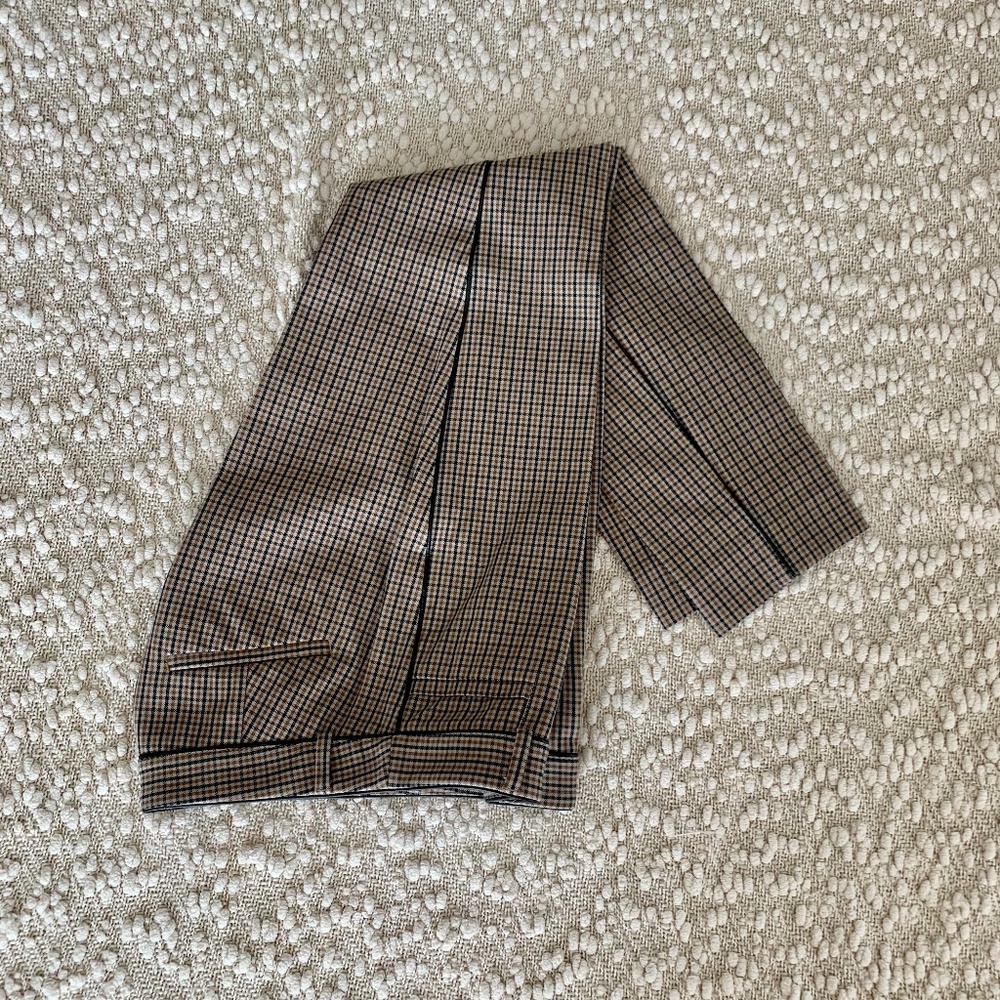 Banana Republic Black and Brown Checked Sloan Pant